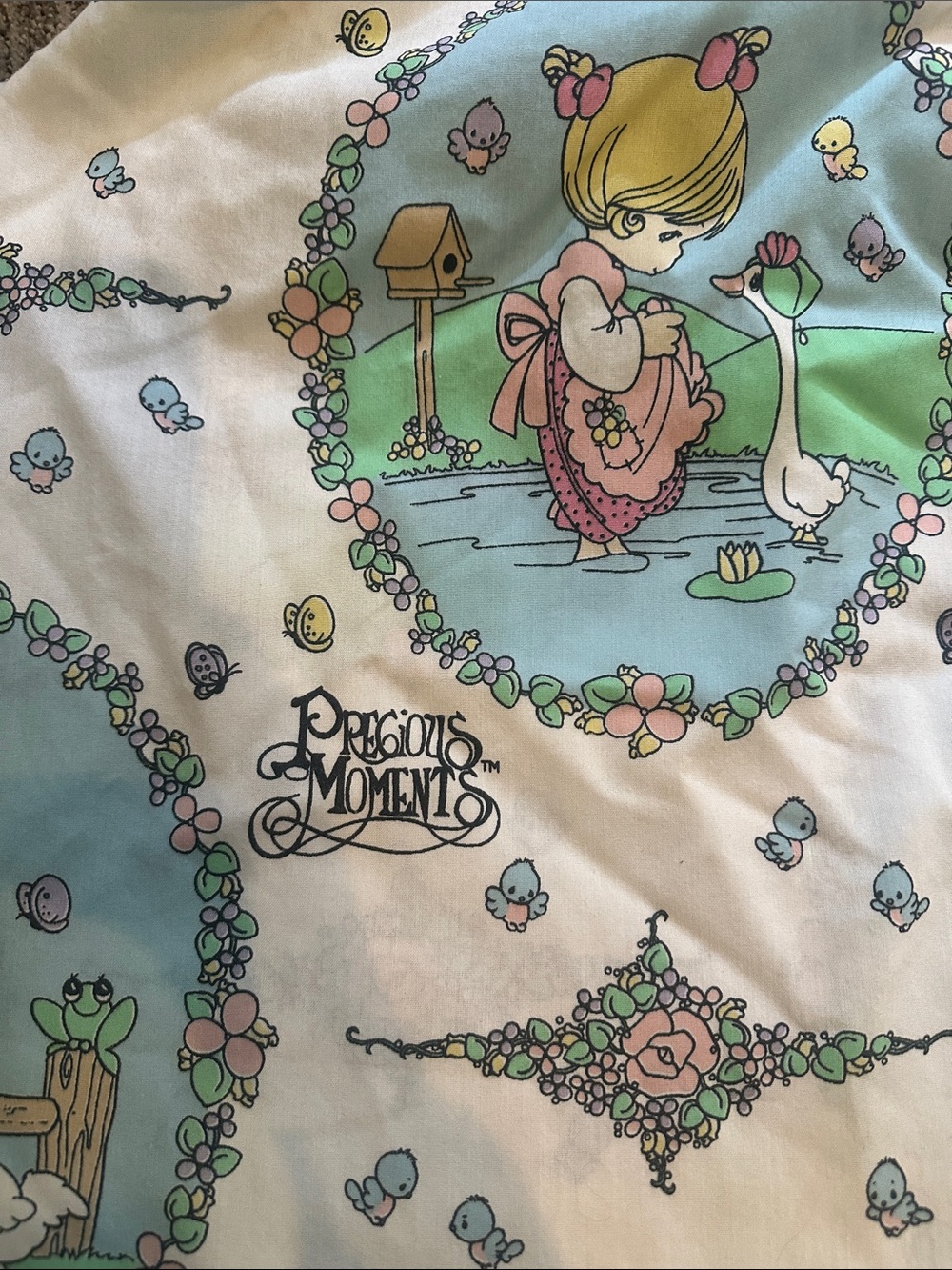 Vintage Precious Moments Cotton Fitted Twin Sheet